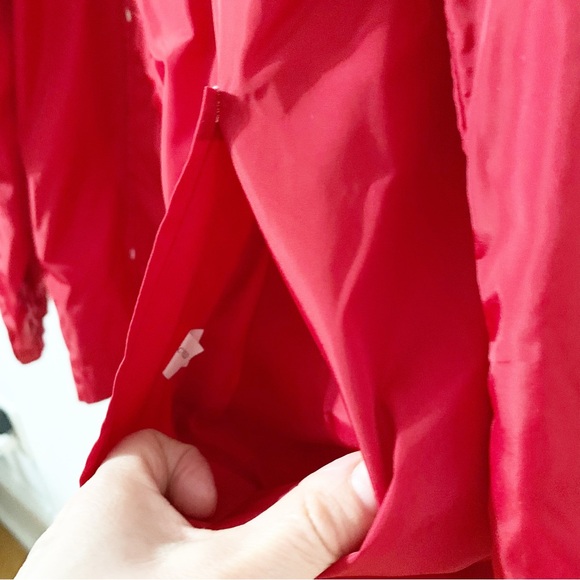 G. H. Bass Maine USA Fully Lined Zip Front Hood Windbreaker Jacket Red White❤️🤍 - Picture 8 of 13